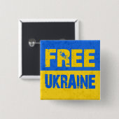 Grunge-Fahne der Freien Ukraine Button (Vorne & Hinten)