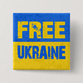 Grunge-Fahne der Freien Ukraine Button