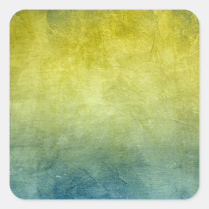 Grunge-Farben - Gelb & Blau Quadratischer Aufkleber
