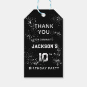 Grunge-Farbspritzer Schwarz-Weiß Danke Geschenkanhänger (Vorderseite)