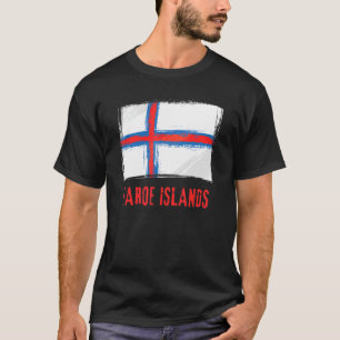 Grunge Faroe Inseln Flag Merkið Faroese T-Shirt