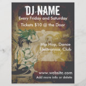 Grunge Female DJ Flyer (Hinten)