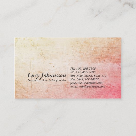 Grunge Fitness Personal Trainer Kettlebell Barbell Visitenkarte (Rückseite)