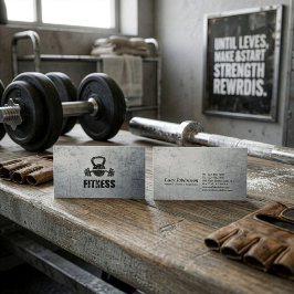 Grunge Fitness Personal Trainer Kettlebell Barbell Visitenkarte
