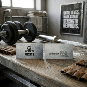 Grunge Fitness Personal Trainer Kettlebell Langhan Visitenkarte