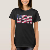 Grunge Flag Gemustert USA Typografie T-Shirt (Vorderseite)