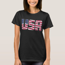 Grunge Flag Gemustert USA Typografie T-Shirt