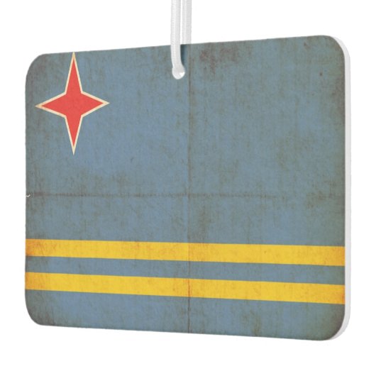 Grunge Flag von Aruba (Niederlande) Autolufterfrischer (Links)