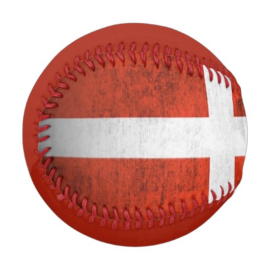 Grunge Flag von Dänemark Baseball (Vorderseite Links)