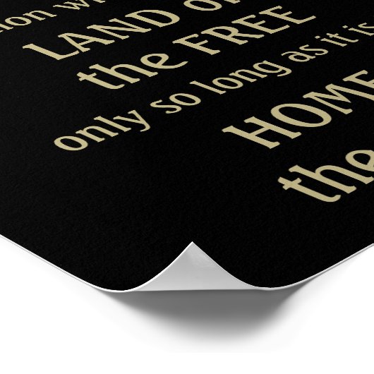 Grunge Flag Zuhause des Zitats zur "Mutigen Freihe Poster (Ecke)