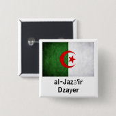 Grunge-Flagge Algeriens Button (Vorne & Hinten)