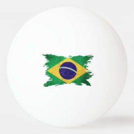Grunge-Flagge, Brush-Takt, brasilianische Flagge Tischtennisball