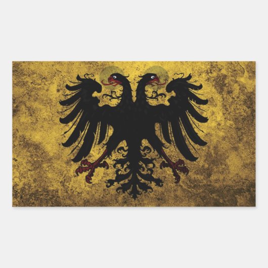 Grunge-Flagge des Heiligen Römischen Reiches Rechteckiger Aufkleber (Vorderseite)