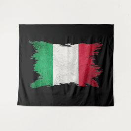 Grunge-Flagge Italiens, italienische Flagge, Pinse Wandteppich