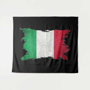 Grunge-Flagge Italiens, italienische Flagge, Pinse Wandteppich