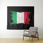 Grunge-Flagge Italiens, italienische Flagge, Pinse Wandteppich (Beispiel (Horizontal))
