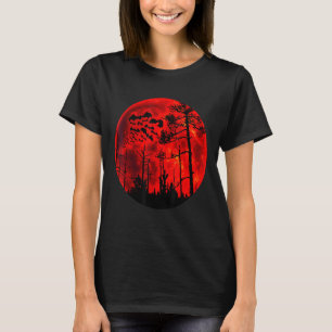 Grunge Fledermäuse Flying Gothic Blood Red Moon T-Shirt