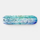 Grunge Floral Dd Brand Skateboard (Horizontal)
