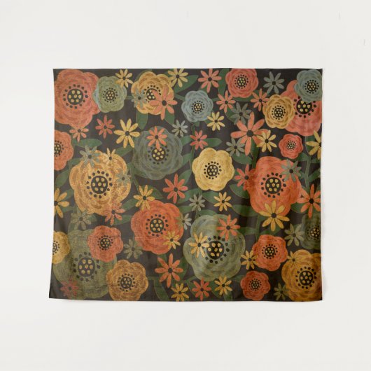 Grunge Floral Large Wandteppich (Vorderseite (Horizontal))