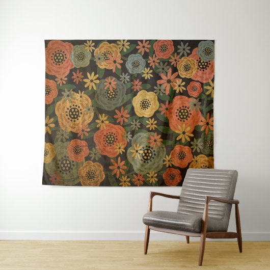 Grunge Floral Large Wandteppich (Beispiel (Horizontal))