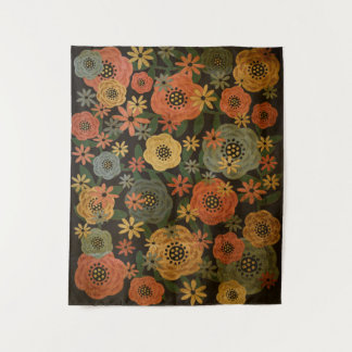 Grunge Floral Mittel Wandteppich