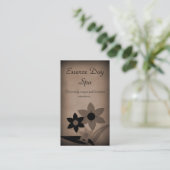 Grunge Florals Business Card, Mocha Visitenkarte (Stehend Vorderseite)