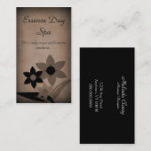 Grunge Florals Business Card, Mocha Visitenkarte (Vorne/Hinten)