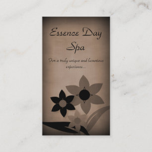 Grunge Florals Business Card, Mocha Visitenkarte