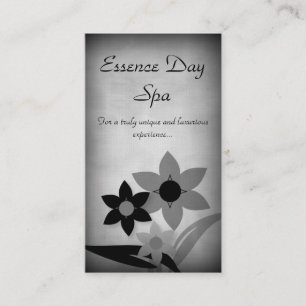 Grunge-Florals-Businesscard, Grau Visitenkarte
