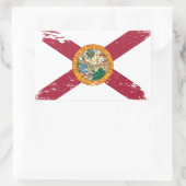 Grunge Florida Flag Rechteckiger Aufkleber (Tasche)