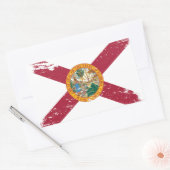 Grunge Florida Flag Rechteckiger Aufkleber (Umschlag)