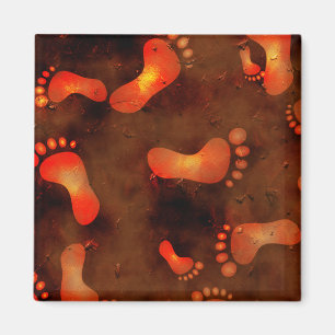Grunge Footprints Magnet