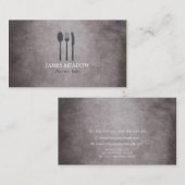 Grunge Fork Knife Spoon Restaurant Café Catering Visitenkarte (Vorne/Hinten)