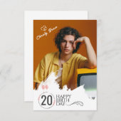 Grunge | Foto einer beliebigen Alterskarte Dankeskarte (Vorne/Hinten)