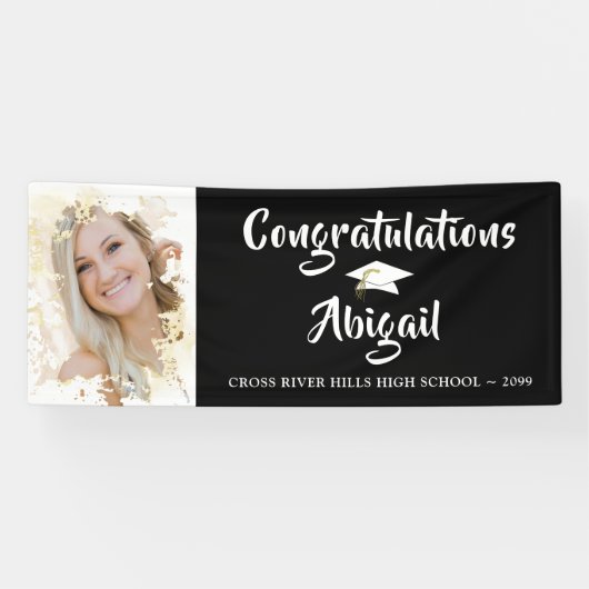 Grunge Foto Frame Pinsel Script Abschluss Banner (Horizontal)