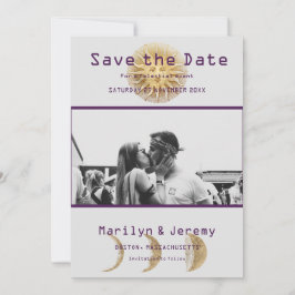 Grunge Foto Lila Zodiac Flat Save the Date