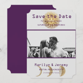 Grunge Foto Lila Zodiac Flat Save the Date