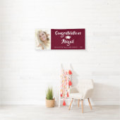 Grunge Foto Rahmen Pinselstriche Script Maroon Abs Banner (Insitu)