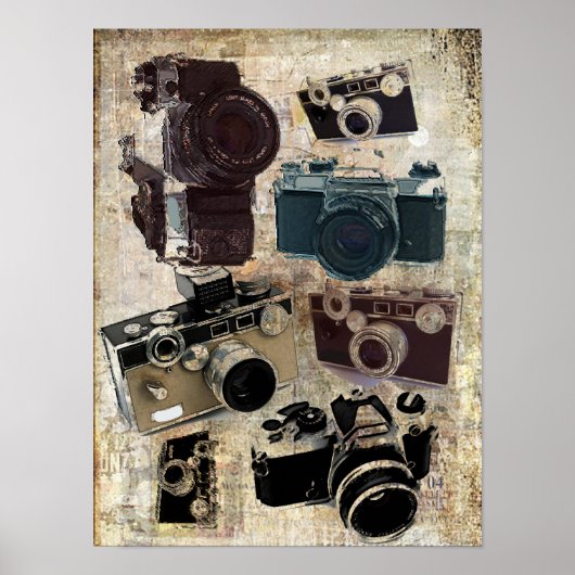 Grunge Fotografie Vintage Kamera Poster (Vorne)