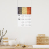 Grunge France Flag Kalender 2017 Poster (Küche)