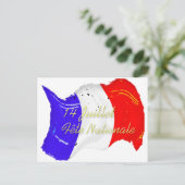 Grunge French Flag Postcard Postkarte (Stehend Vorderseite)