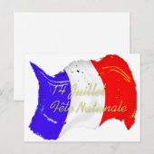 Grunge French Flag Postcard Postkarte (Vorne/Hinten)