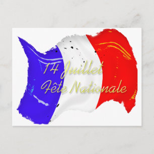Grunge French Flag Postcard Postkarte