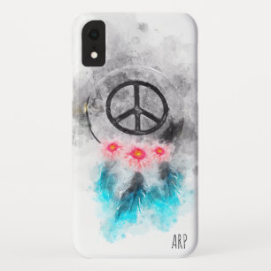 *~* Grunge-Friedenszeichen Federn Blumen Wasserfar Case-Mate iPhone Hülle