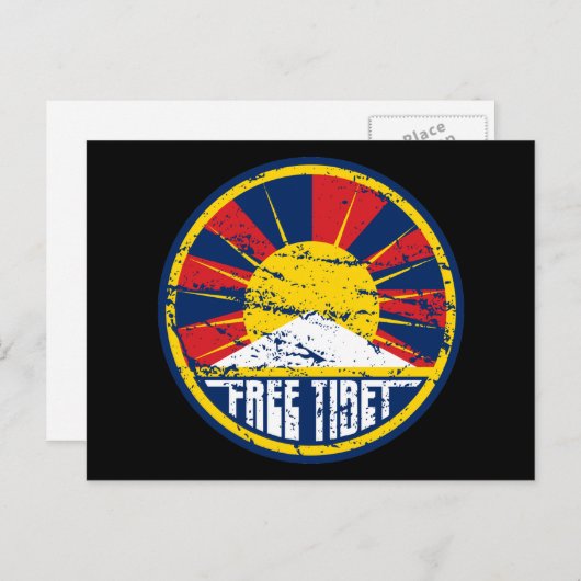 Grunge für Tibet Postkarte (Vorne/Hinten)