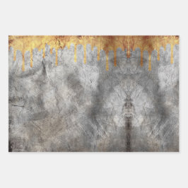 Grunge für Vintage graue Fohlen Geschenkpapier Set