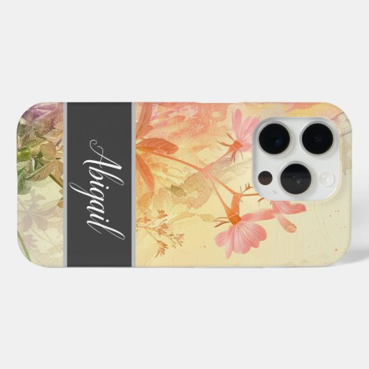 Grunge Gardenia Custom iPhone 15 Pro Fall Case-Mate iPhone Hülle (Rückseite (Horizontal))