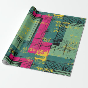 Grunge-Geometrisches Street-Art-Collage-Muster Geschenkpapier