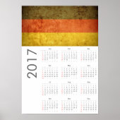 Grunge Germany Flag Calendar 2017 Poster (Vorne)