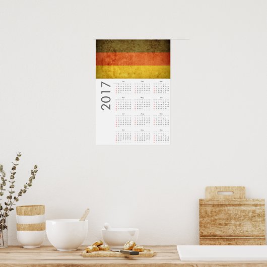 Grunge Germany Flag Calendar 2017 Poster (Küche)